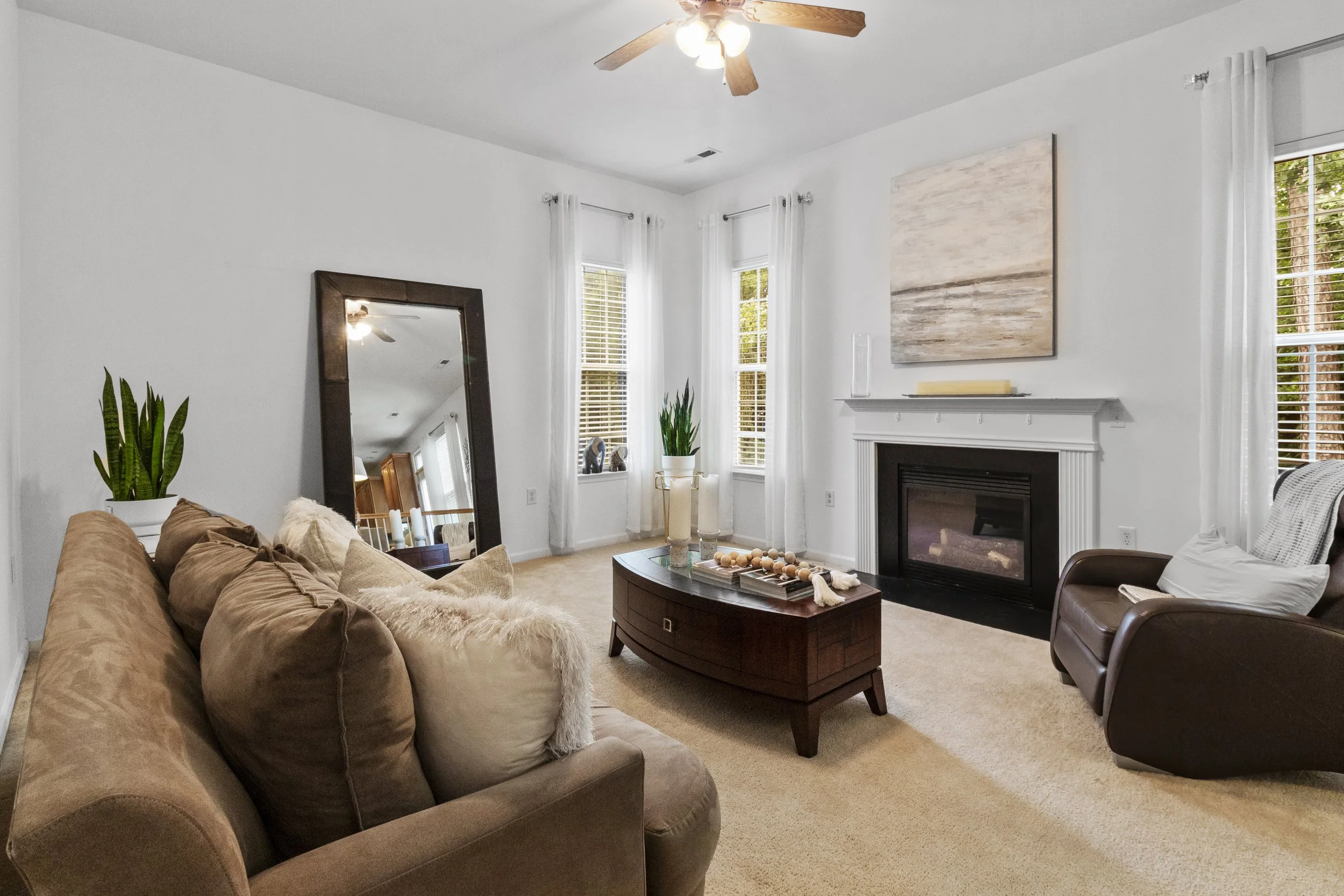 Charlotte home staging before living room NC
