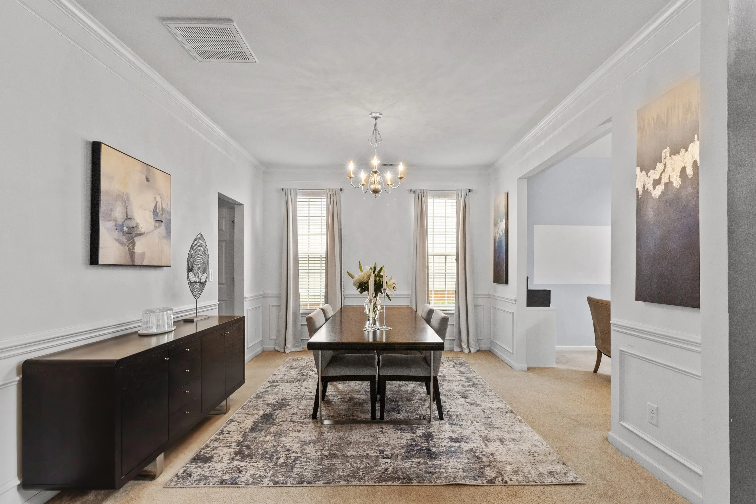 Charlotte home staging styled dining room NC