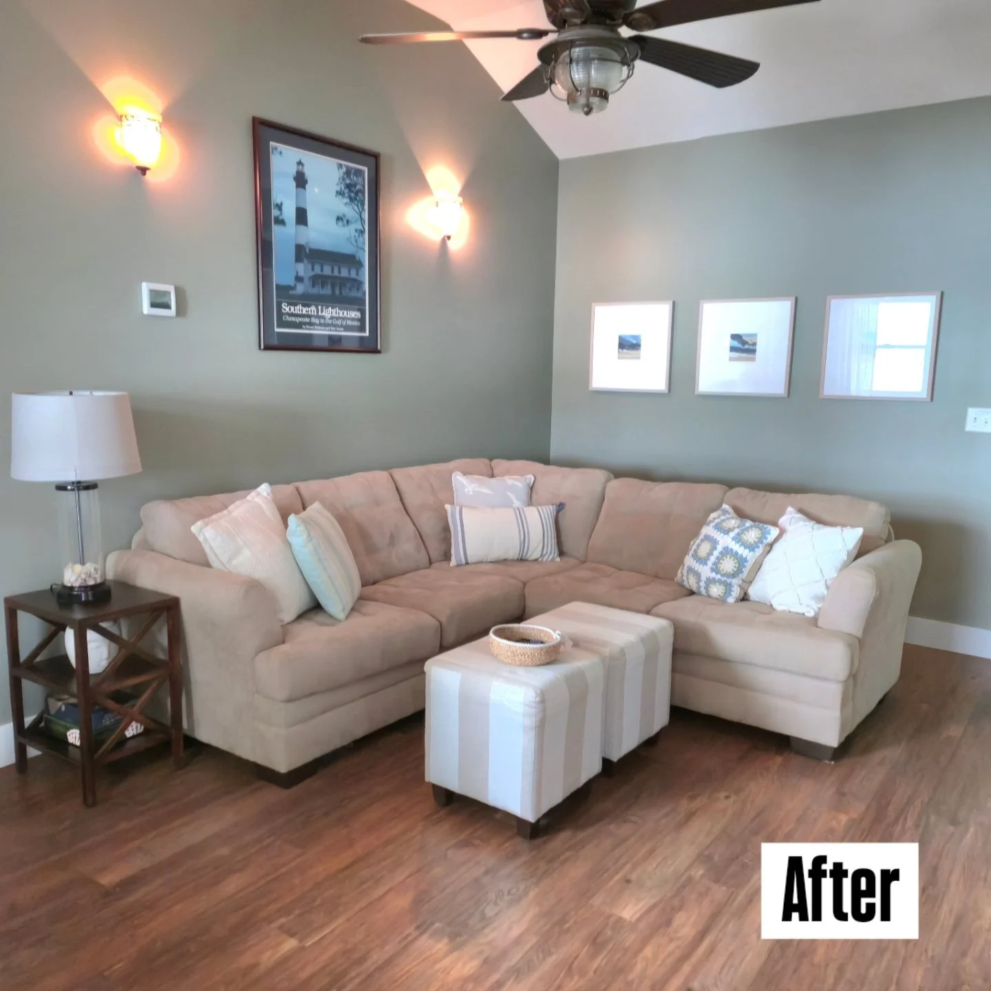Charlotte home staging after living room styled NC