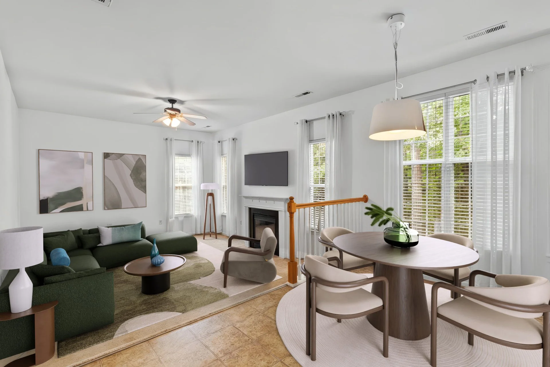 Charlotte virtual staging living room staged Onstyleliving NC