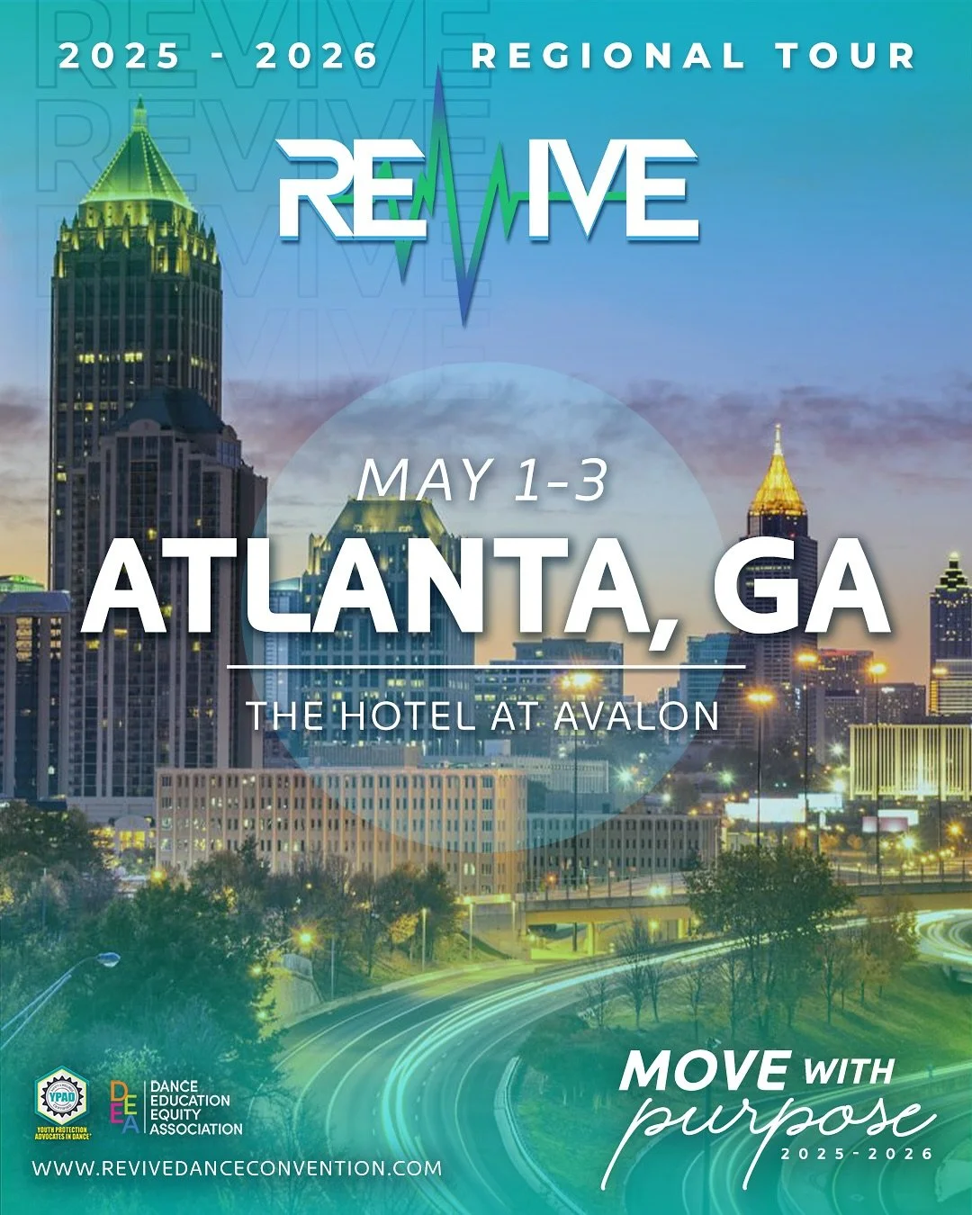MAY CITIES✨ Leave a comment if you’ll be at one of these cities this season!! #movewithpurpose