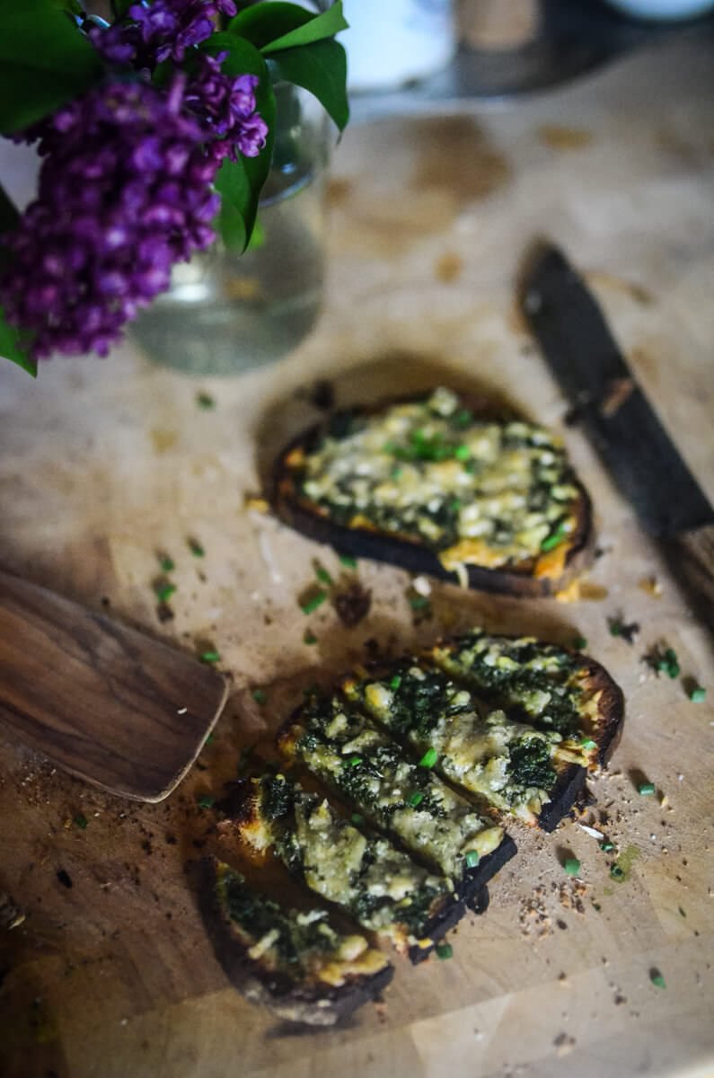 Spinach and Parmesan Toast