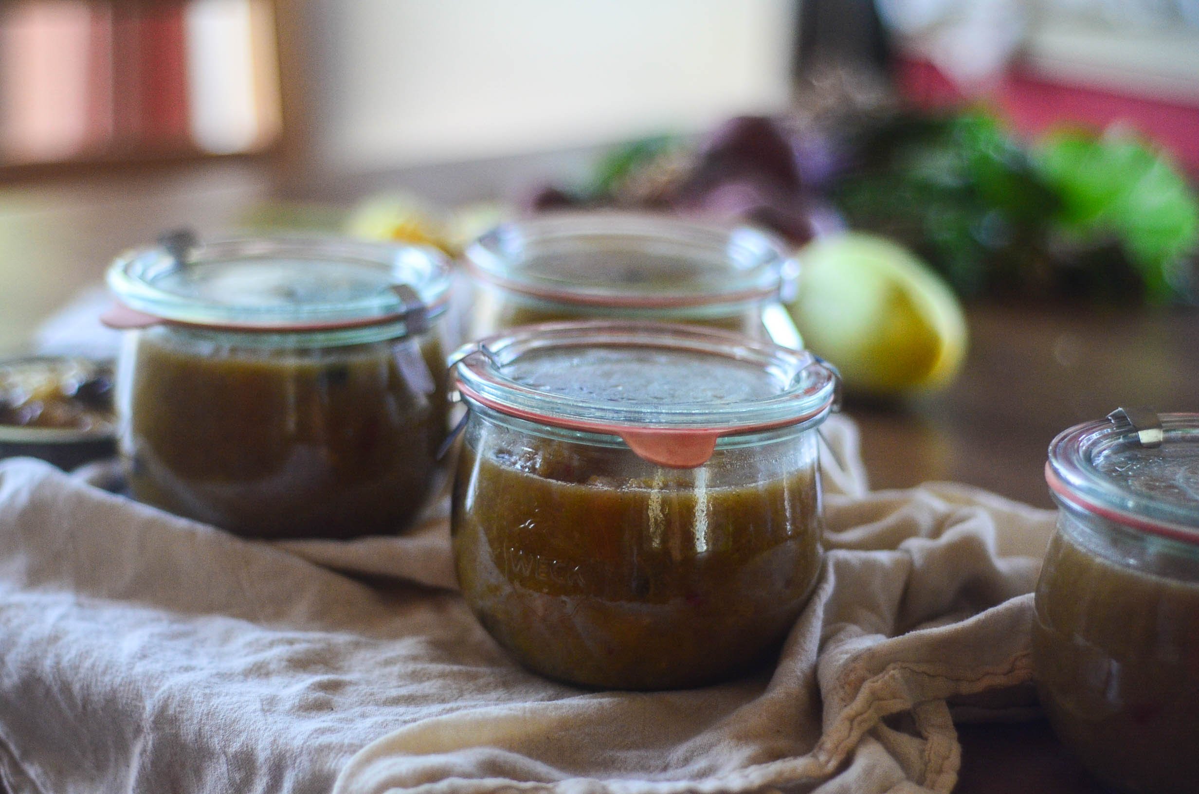 Rhubarb Chutney With Honey