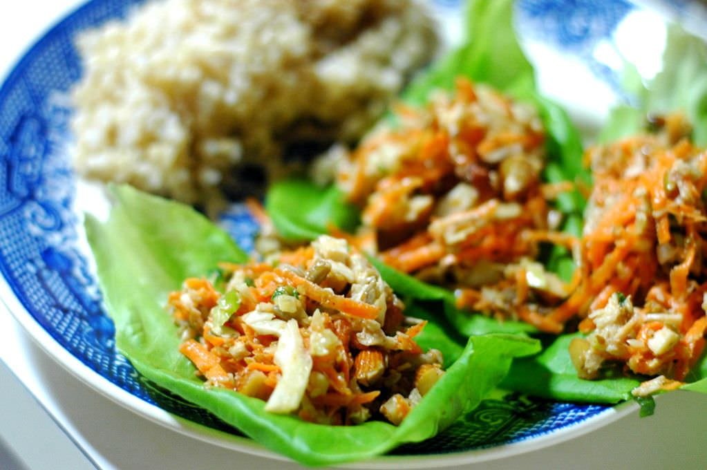 Miso Chicken Lettuce Wraps