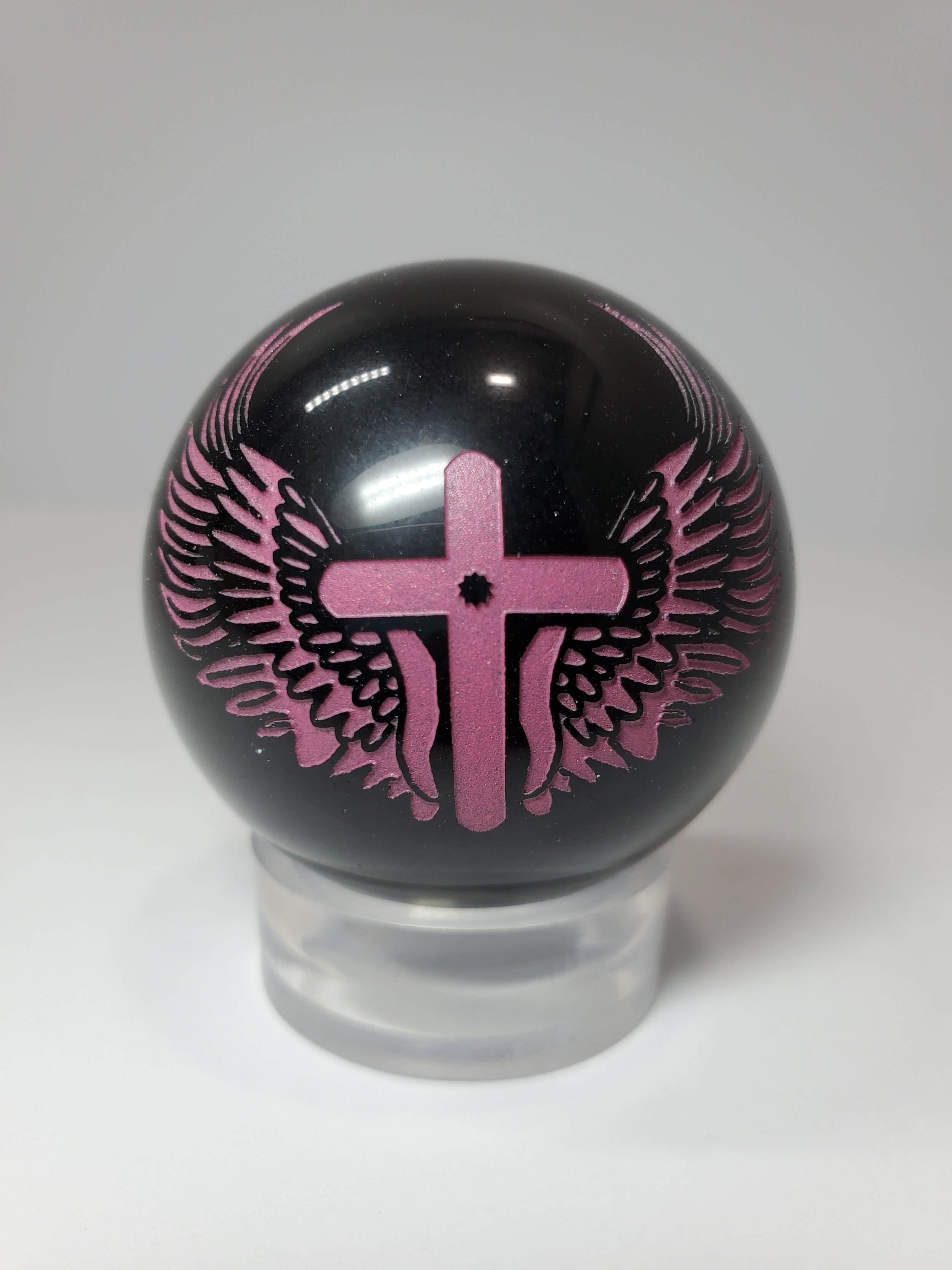 Obsidian small orb Cross print