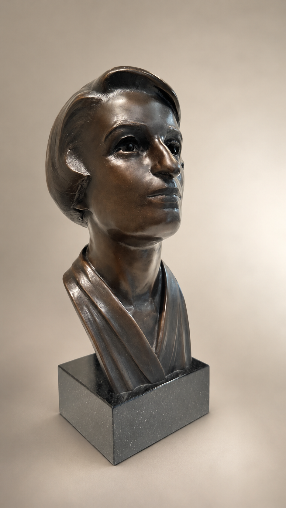 Bronze bust of philospher Ayn Rand