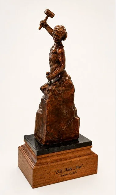 12 in self-made man early open edition cast bronze