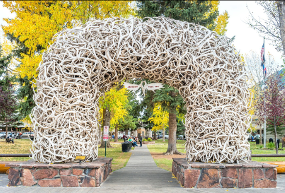 Antler Arches on town square in Jackson, WY