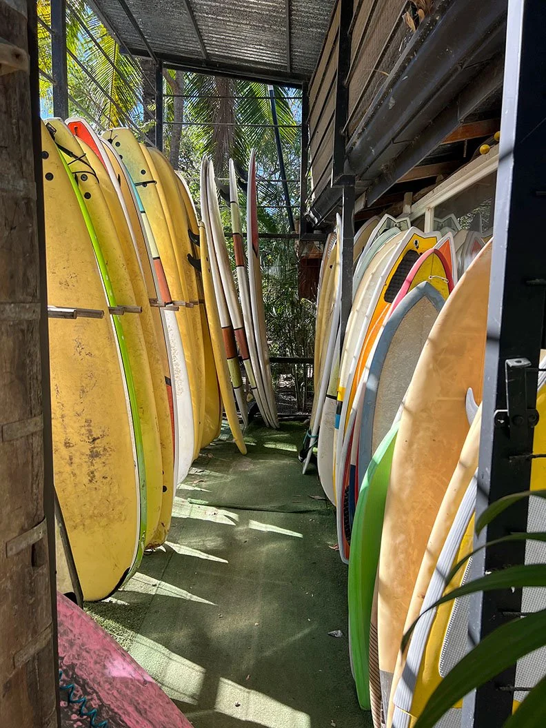 Surfing lessons on a Roam Yoga Retreat in Nosara, Costa Rica