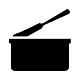 A simple line drawing of a person running