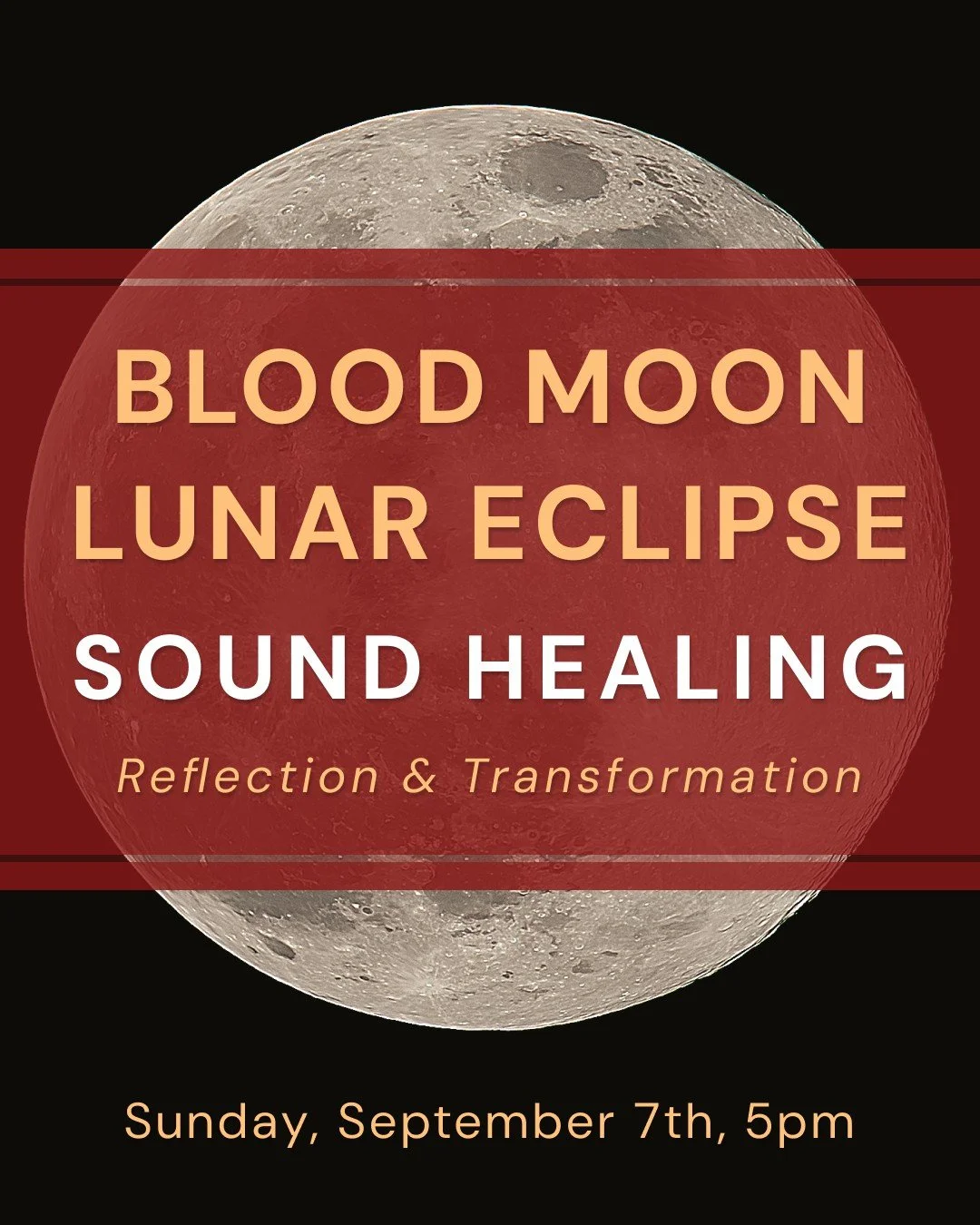🌕✨ Blood Moon Sound Healing ✨🌕

Harness the energy of the Blood Moon Lunar Eclipse with an evening of deep rest, release, and renewal. This immersive sound healing experience will guide you into states of self-reflection &amp; transformation, carri