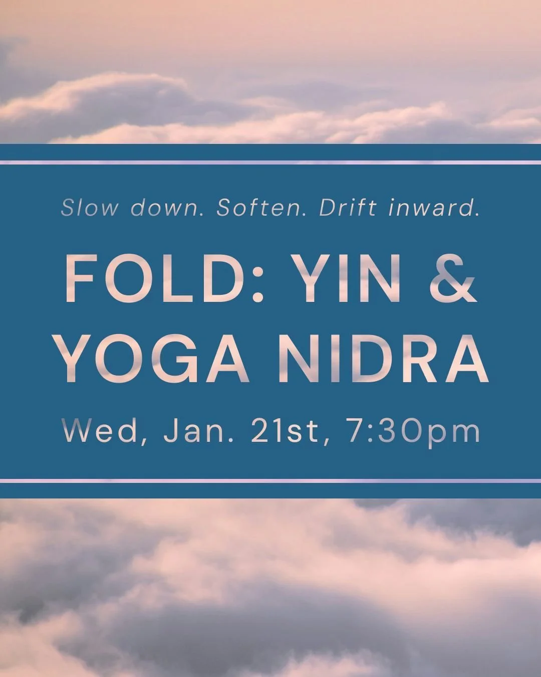 📅 Join Danae on Wednesday, January 21st @ 7:30pm for Fold: Yin &amp; Yoga Nidra.

🧘 Settle into deep stillness with this grounding practice that blends long-held, gentle Yin postures with the guided rest of Yoga Nidra.

🌟 In the first half of clas