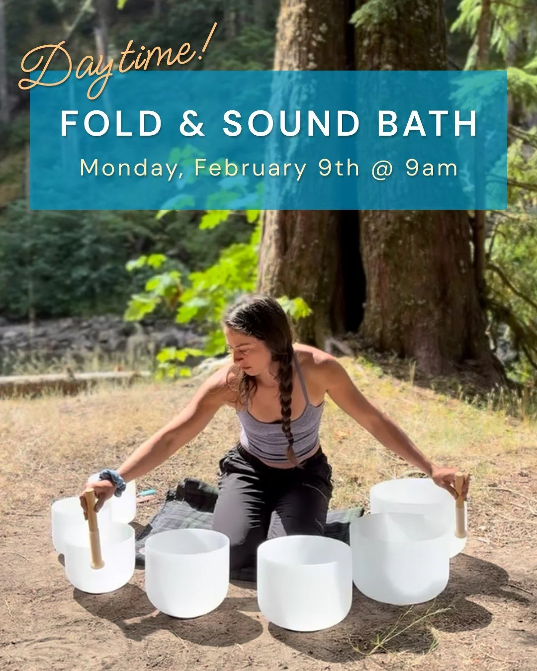 🚨 Mark your calendars for a special class: DAYTIME Fold &amp; Sound Bath! 🚨

📅 Join Rachel on Monday, February 9 @ 9-10am for a special 60 minute Fold class... with sound healing added in!

🥣 This special yin-style class is designed with the inte