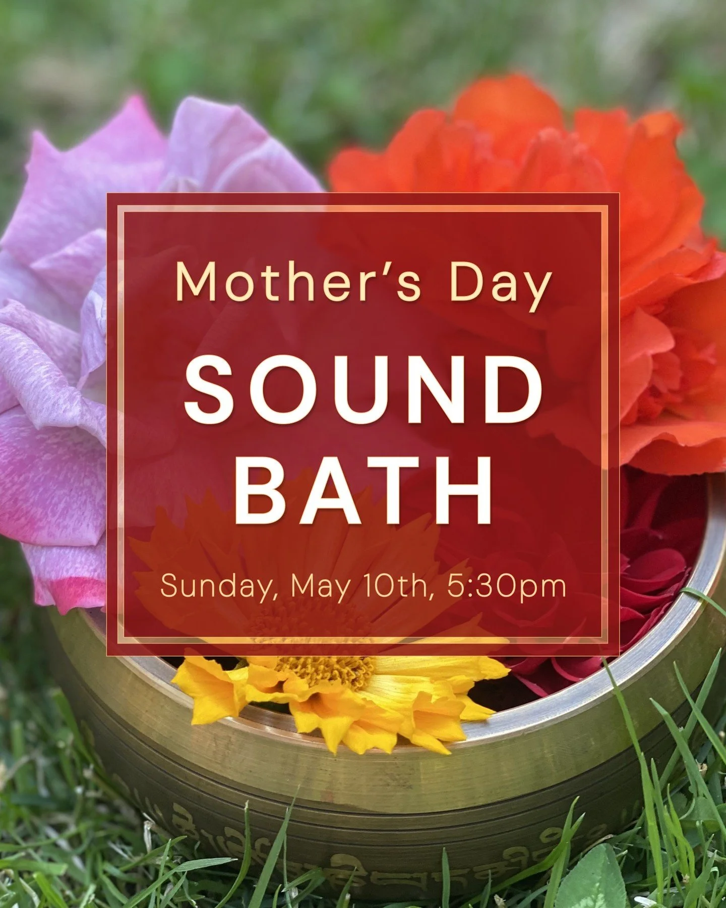 💛 Celebrate Mother's Day with Woven! 💛

💫 Mothers carry a lot. This space is an invitation to set all of that down, even if just for a little while.
🪷 Join Maggie for a fully restful sound bath where you'll simply lay back and be guided into a de