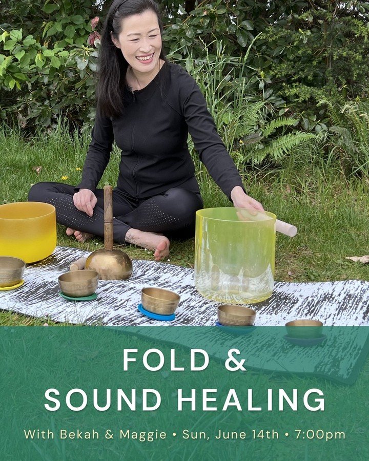 💫 Slow down, turn inward, and soften into stillness 💫

Join Bekah and Maggie for Fold + Sound Healing, a special yin yoga class to help you settle, restore, and truly rest.

🥣 Soothing sound healing instruments deepen your relaxation and enhance m