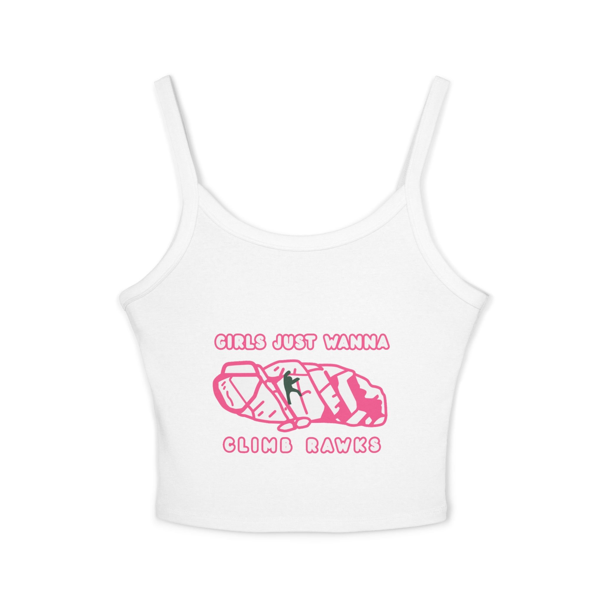Girls Just Wanna Climb Rawks Tank (pink, black, and white)