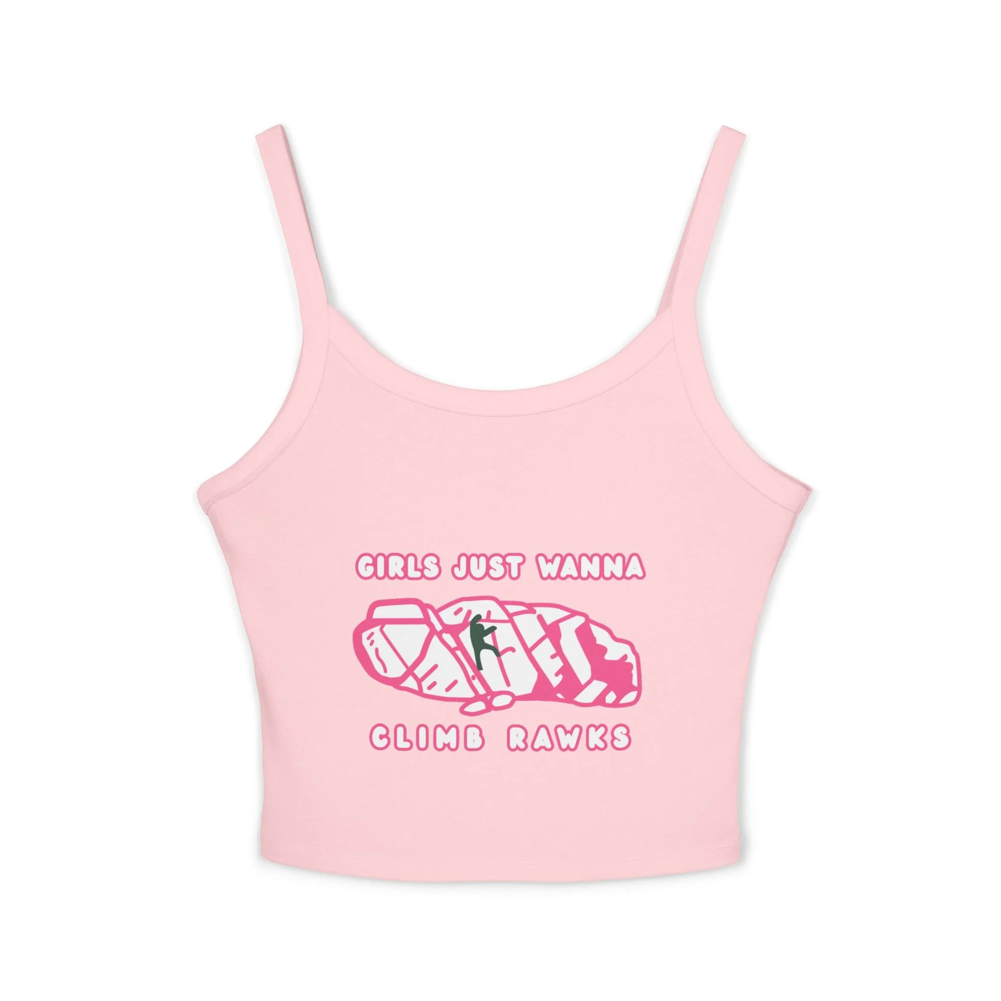Girls Just Wanna Climb Rawks Tank (pink, black, and white)