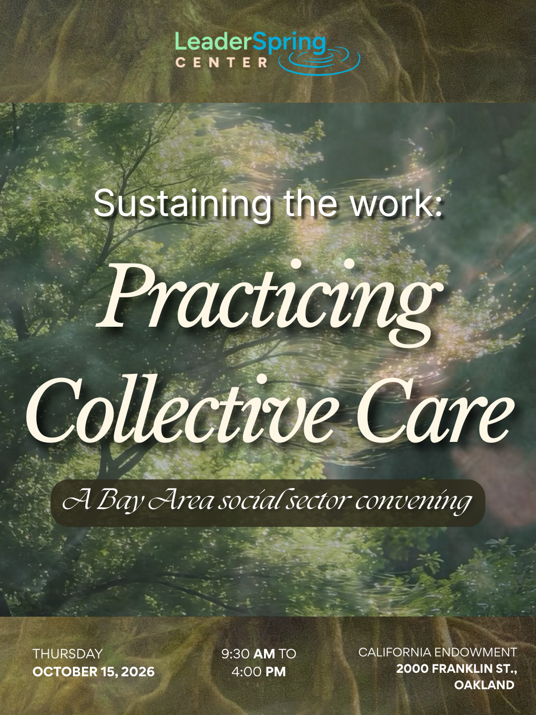 Sustaining the Work: Practicing Collective Care - A Bay Area Social Sector Convening