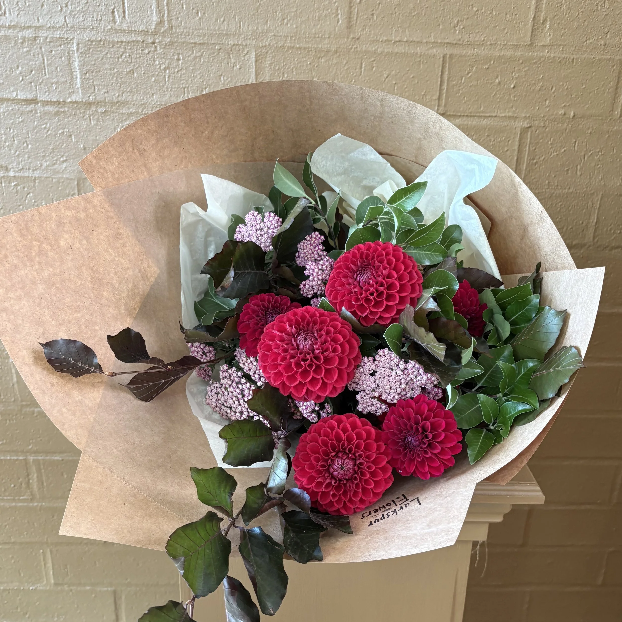 Boquet with red flowers, valentines day flowers