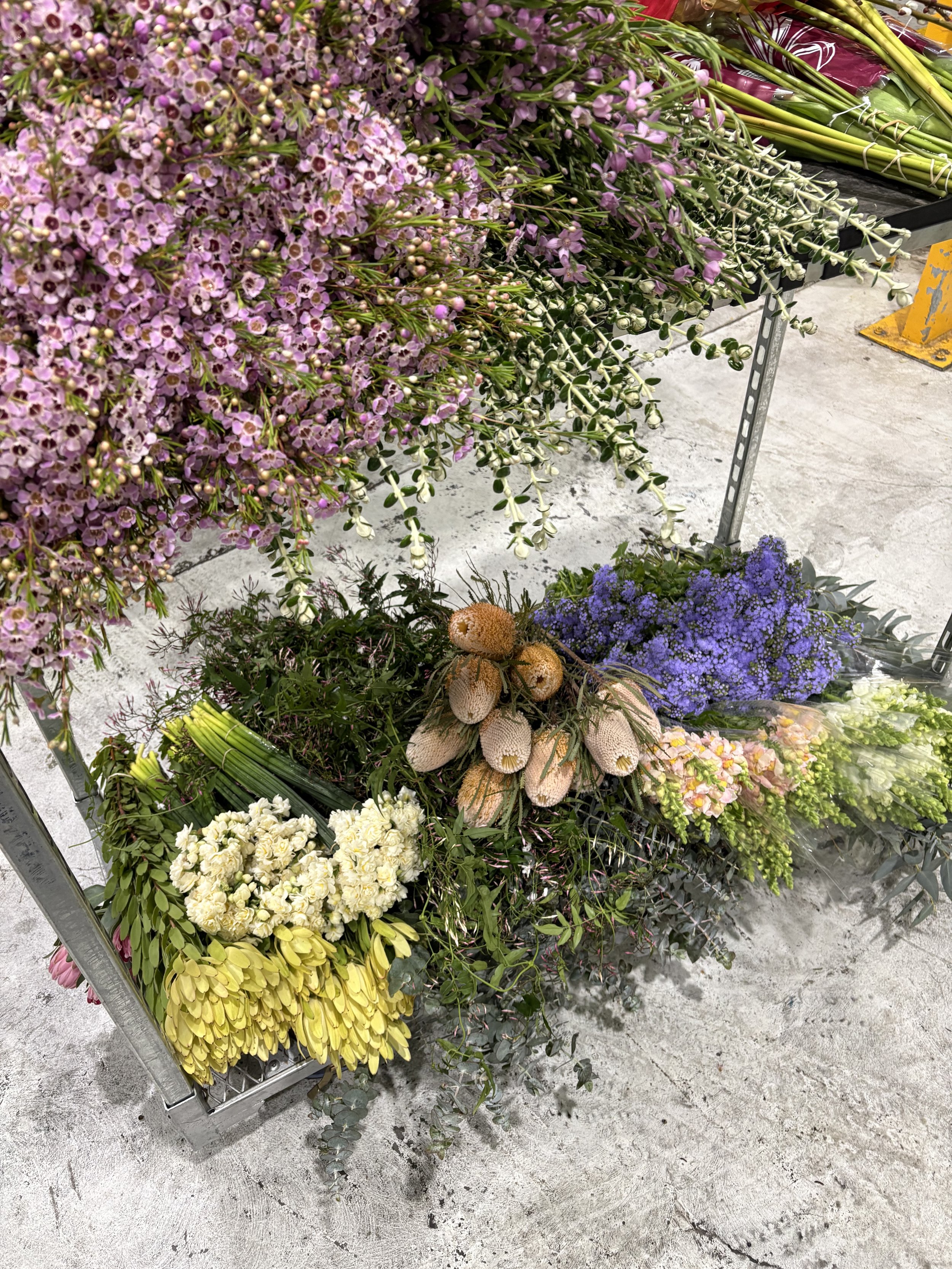Flowers from the market on trolly melbourne