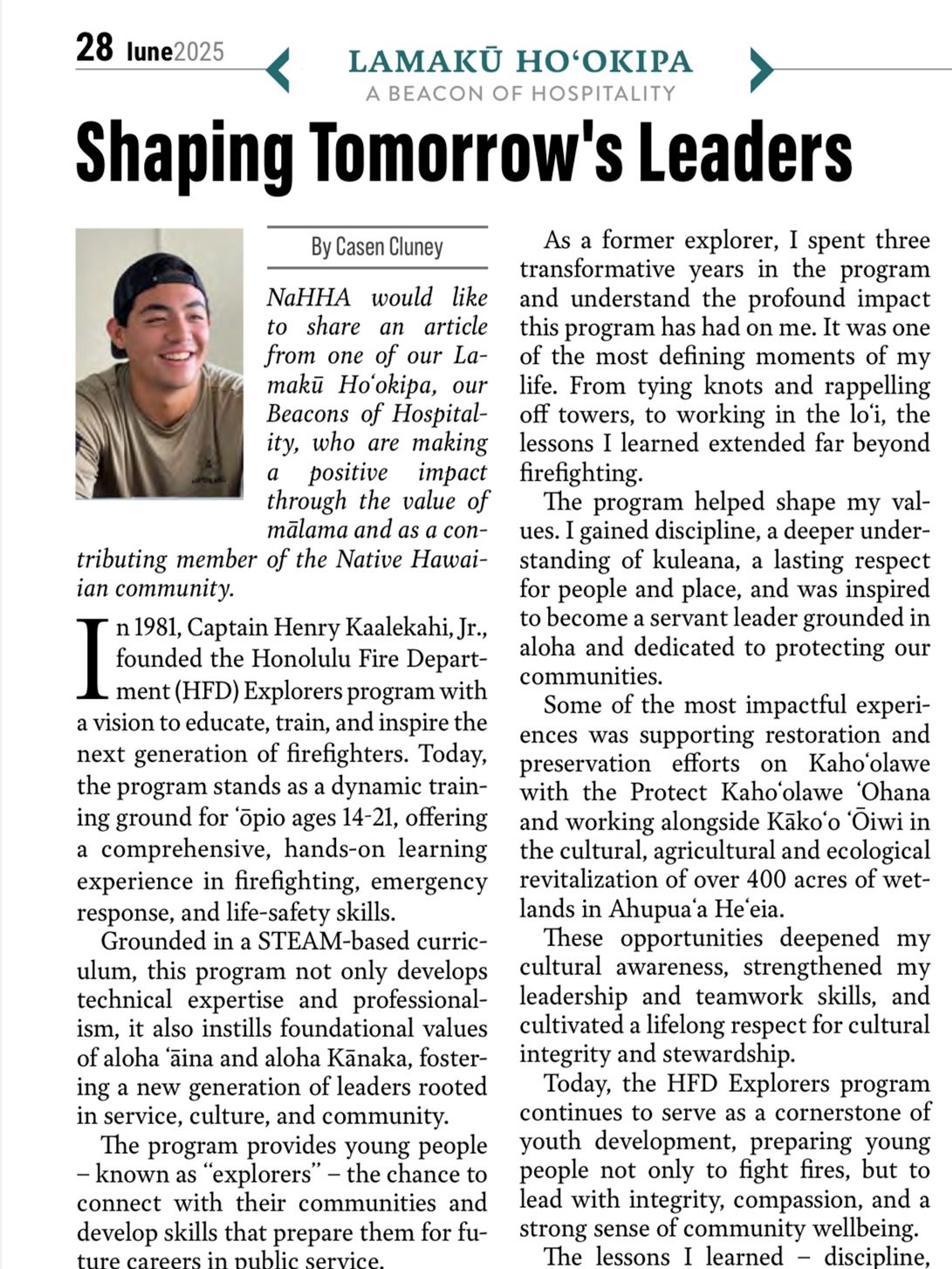 Swipe ➡️ to read the full article.

Mahalo to @oha_hawaii and @kawaiolanews for sharing Casenʻs story and helping us honor the journey.  Deep gratitude to @nahha808 for connecting us and providing the opportunity to inspire and motivate a new generat