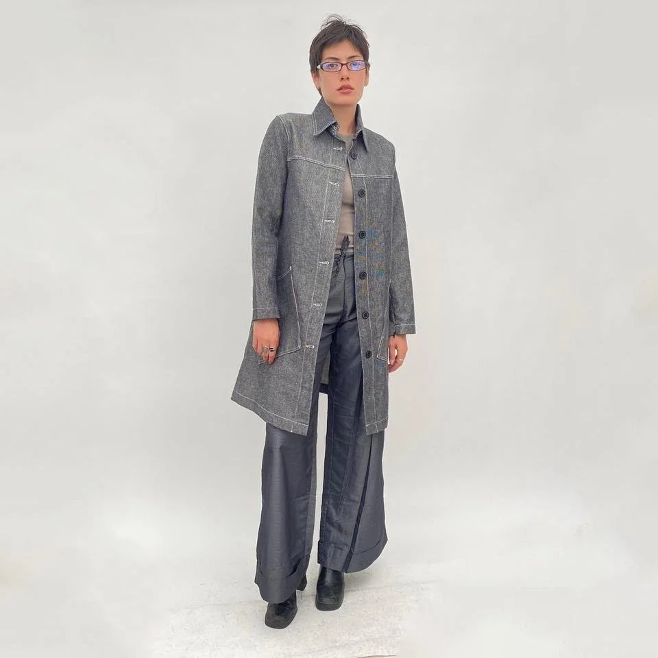 Y2k Deadstock Cop Copine raw denim coat — bucktooth