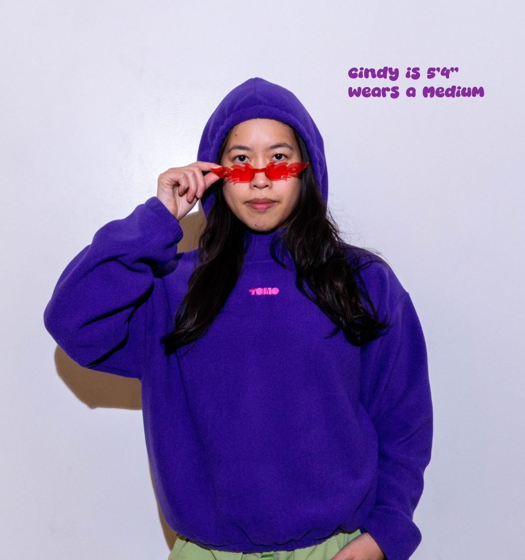 Fleece Hoodie in Purple