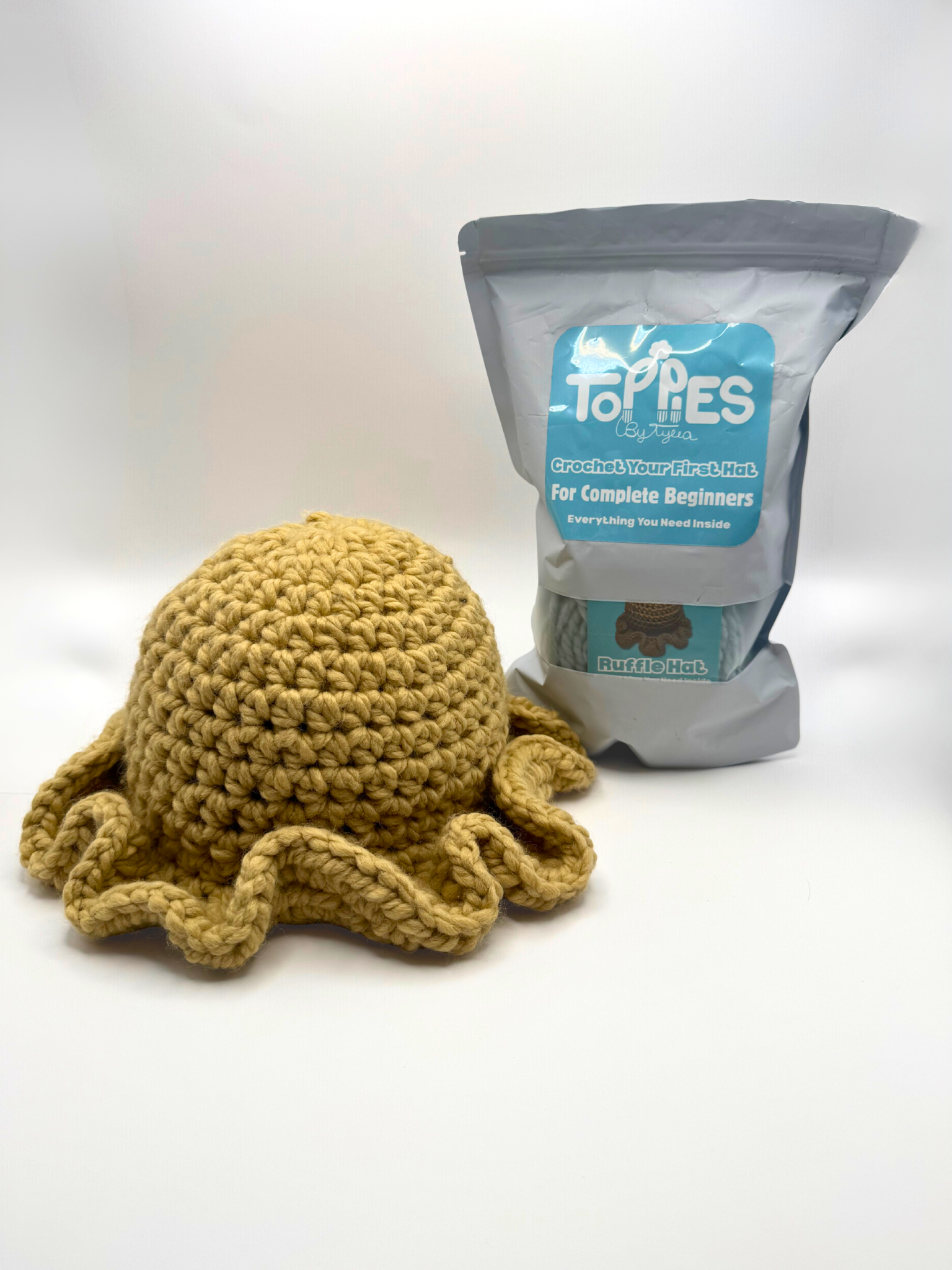 Ruffle Hat Crochet Kit for Complete Beginners