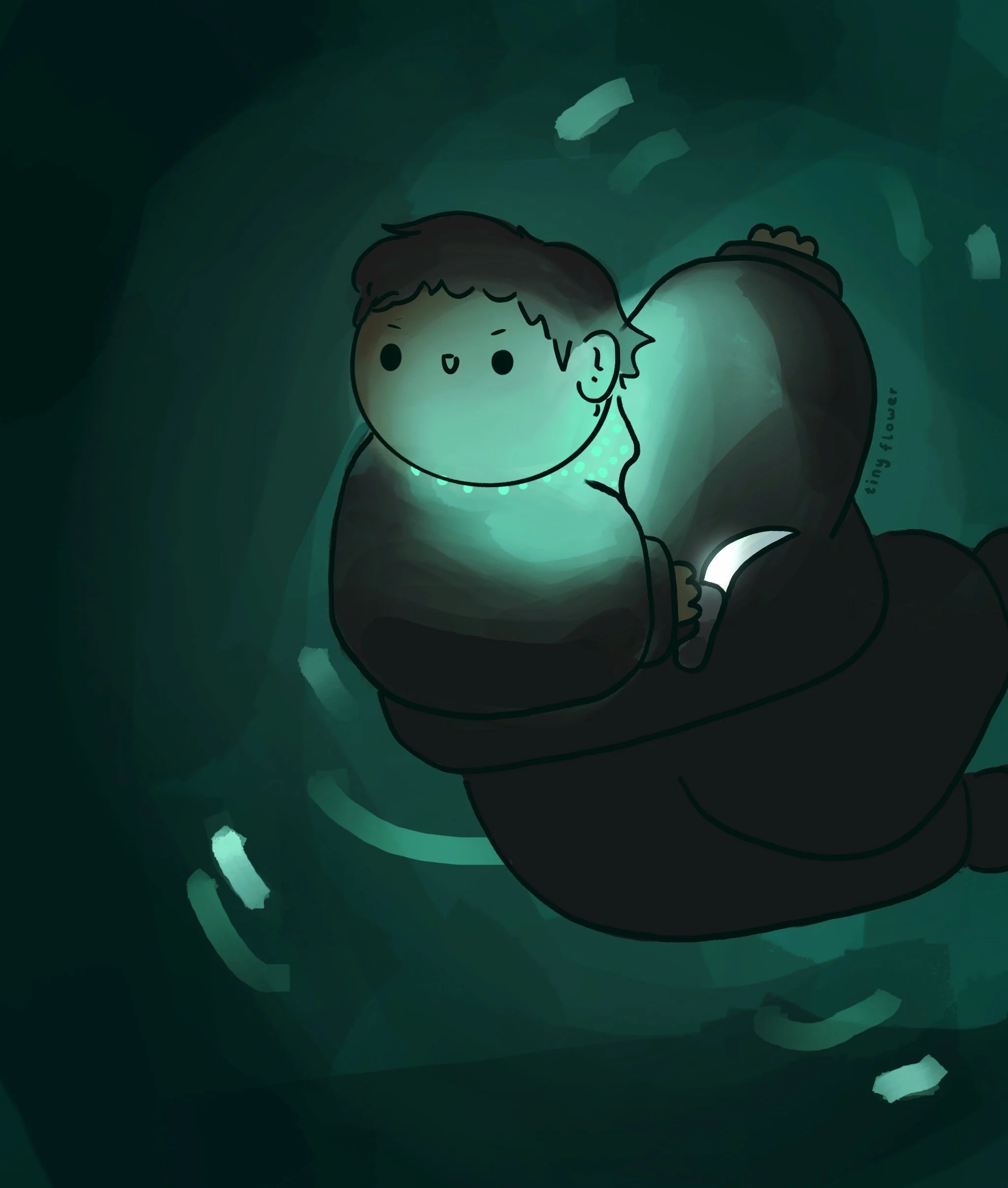 chibi illustration of Kaul Hilo from Jade City by Fonda Lee