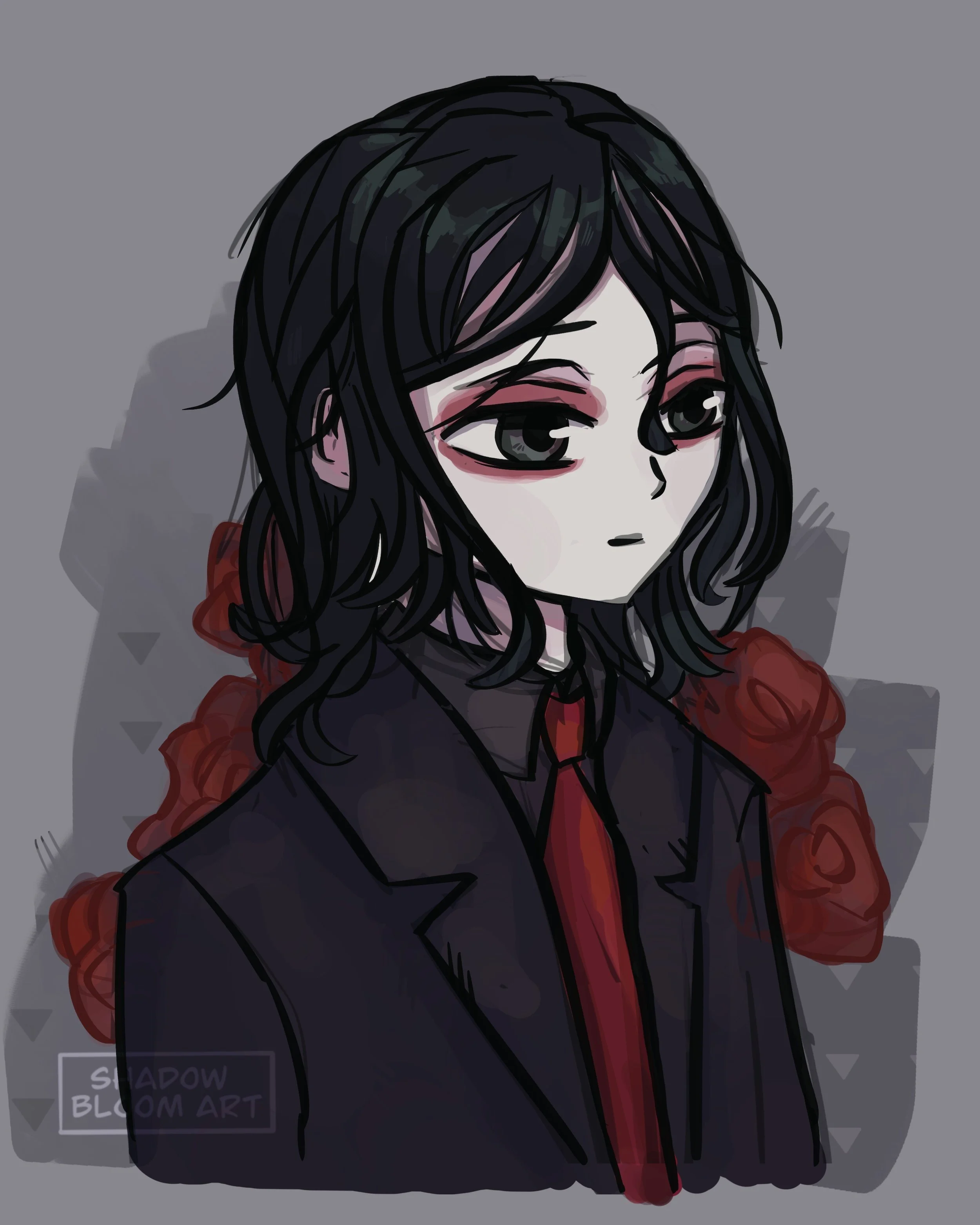 A manga style illustration of Gerard Way in his Three cheers for sweet revenge era.