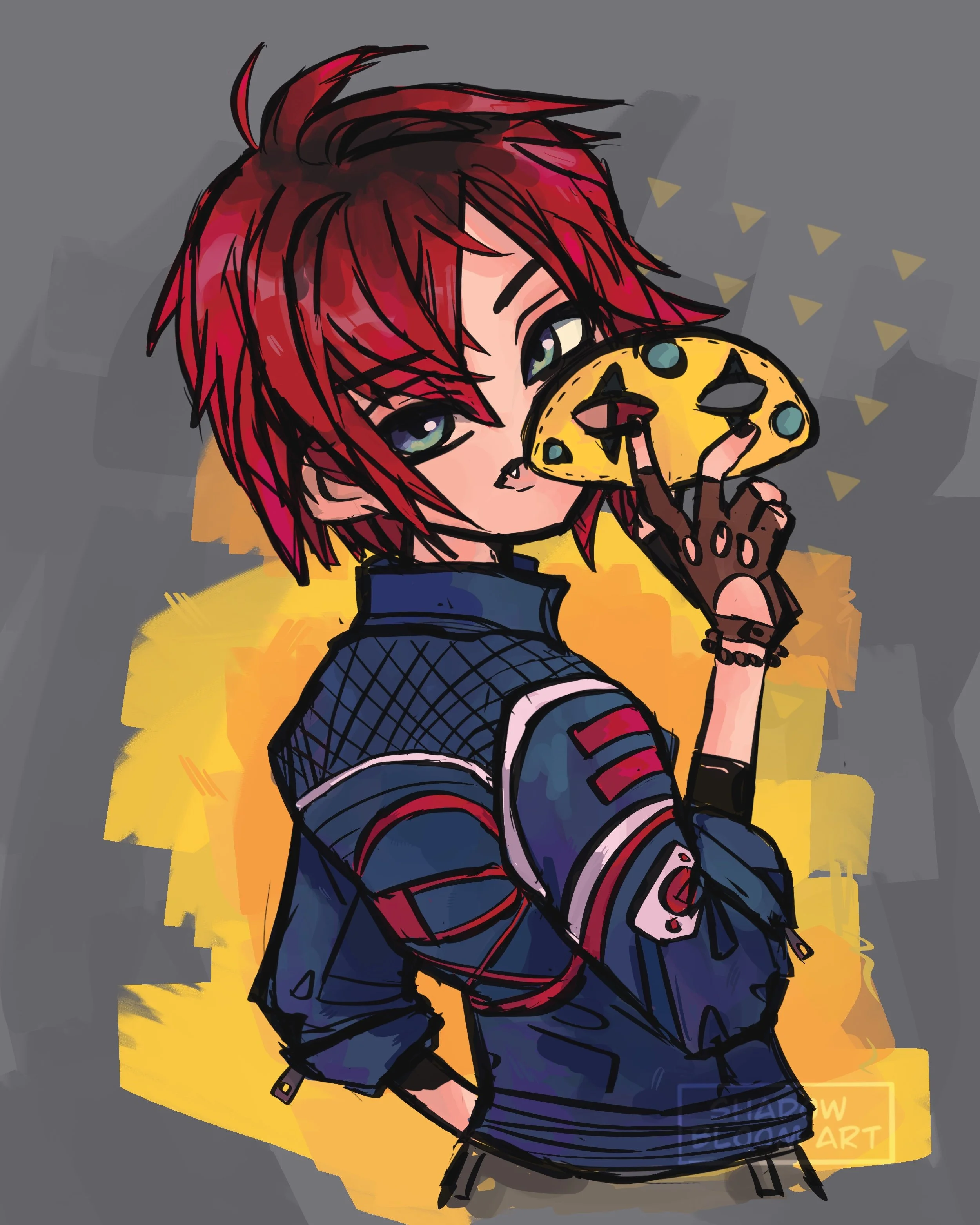 A manga style illustration of Gerard Way in his Danger Days era.