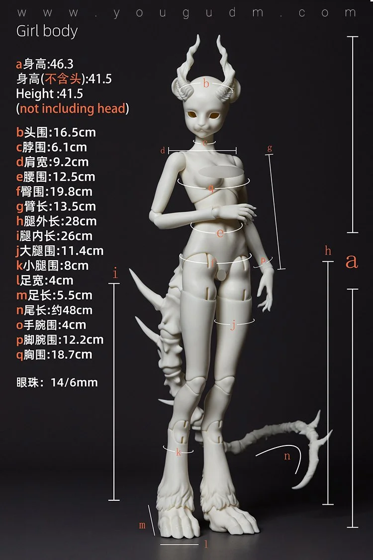 46cm body (1/4 girl)
 B4-29