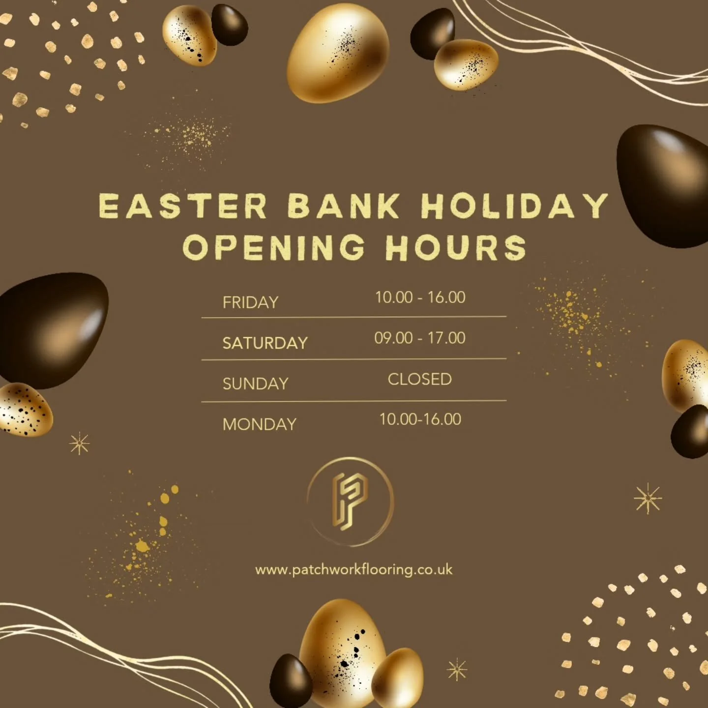 This bank holiday weekend we have a change of opening hours.
✨️Look out for next posts
 For offers on over the weekend ✨️

#PatchworkFlooring #bankholiday #easter #flooringoffers #Carpets
