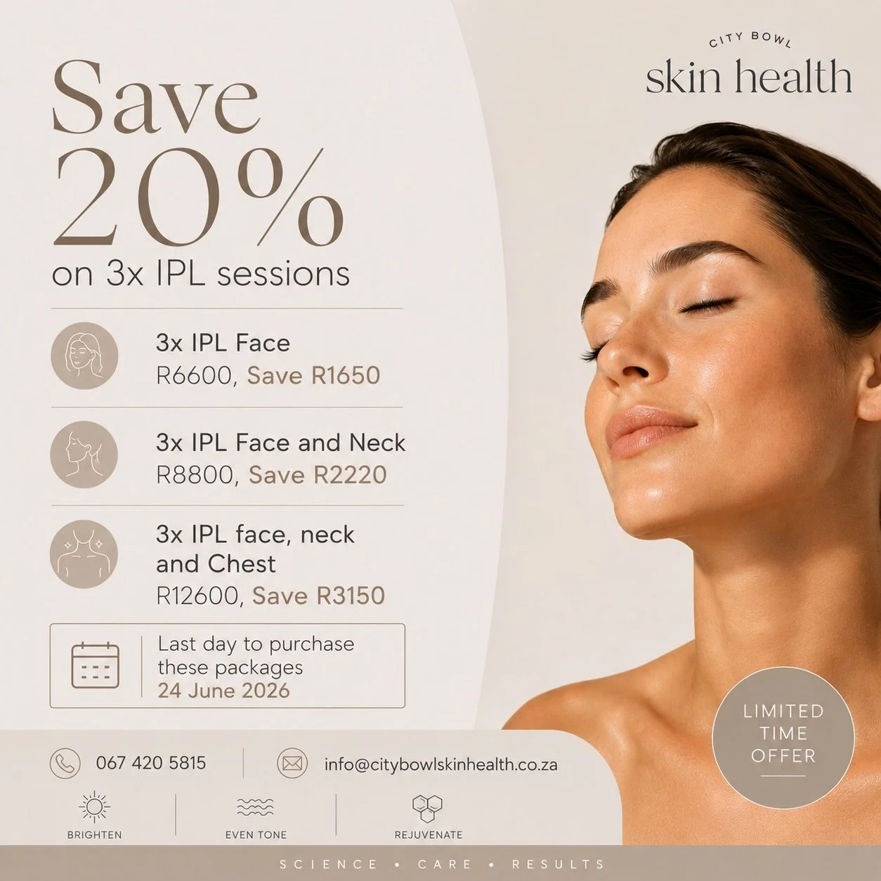 Our May &amp; June Winter Promotions are live! ✨

Purchase any 3-treatment package and enjoy incredible savings on your skin journey.

All treatment packages are valid for 6 months from date of purchase , buy now and use them later at your convenienc