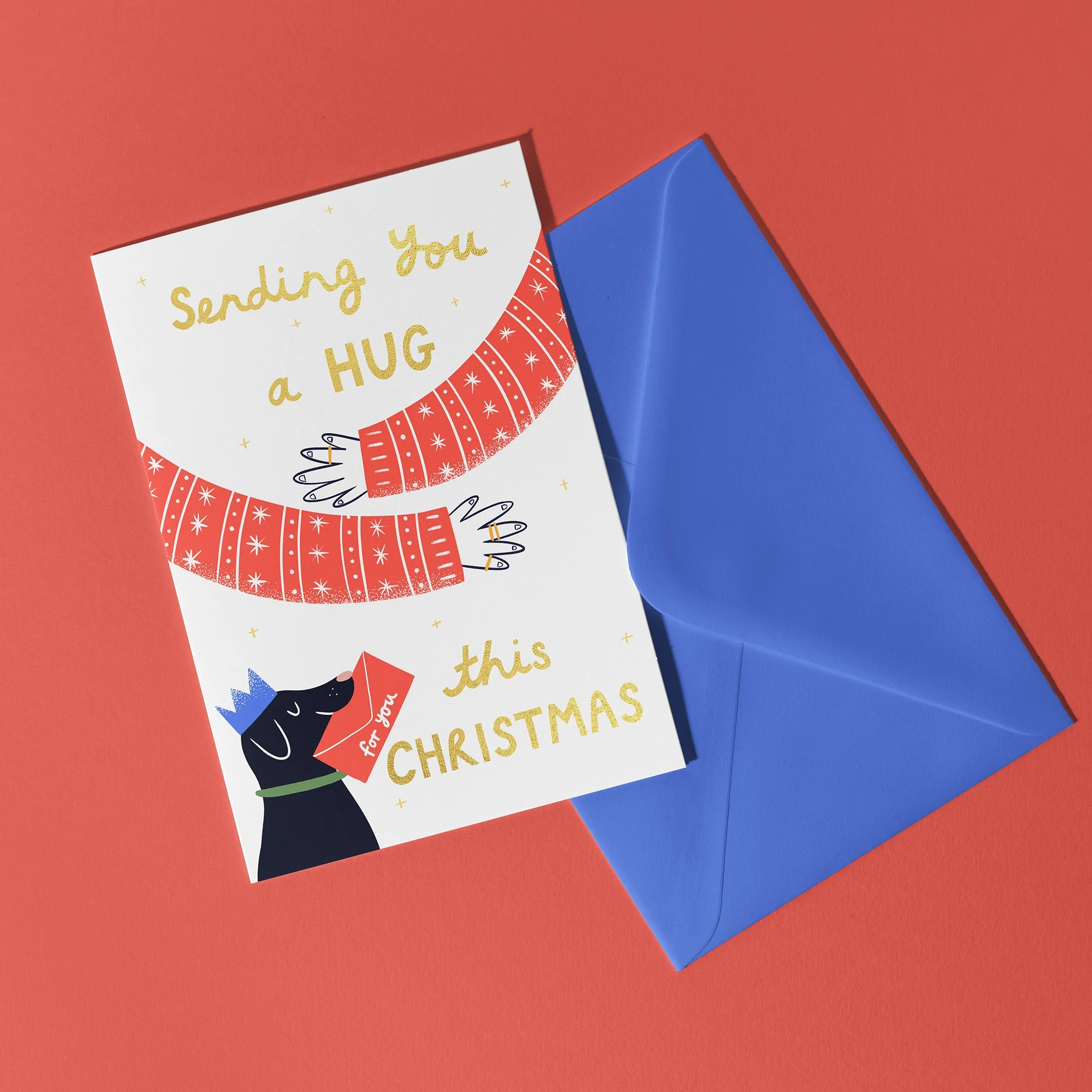 Sending You A Hug This Christmas - Greetings Card
