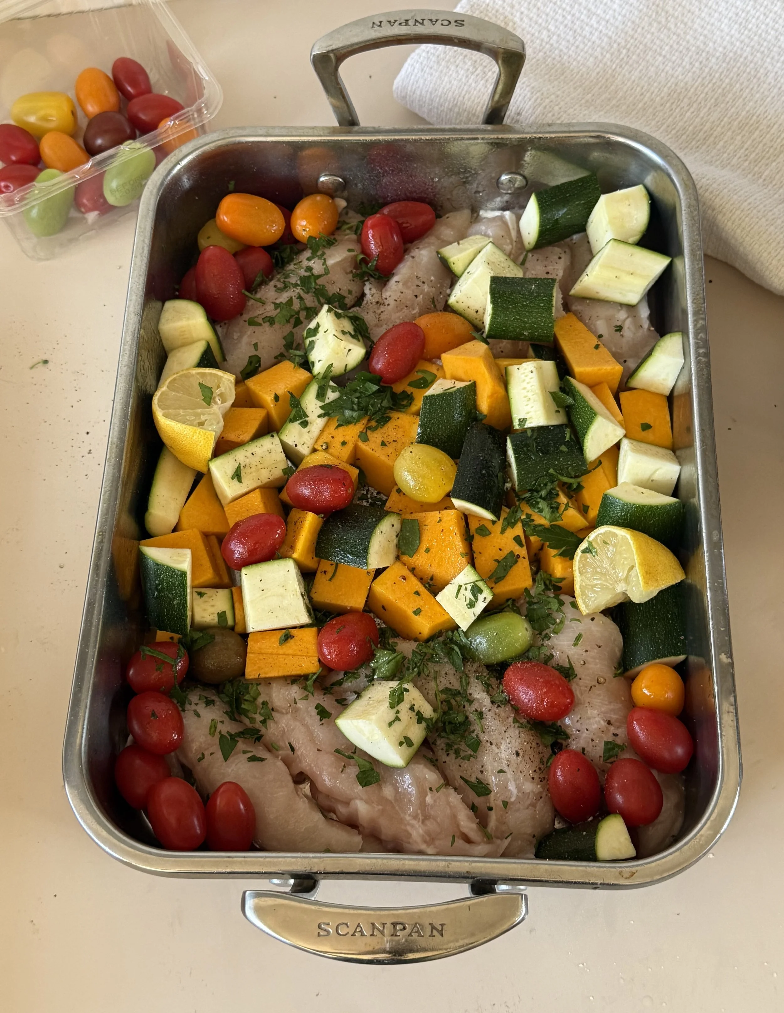 Chicken, Fetta &amp; Veg Tray Bake 