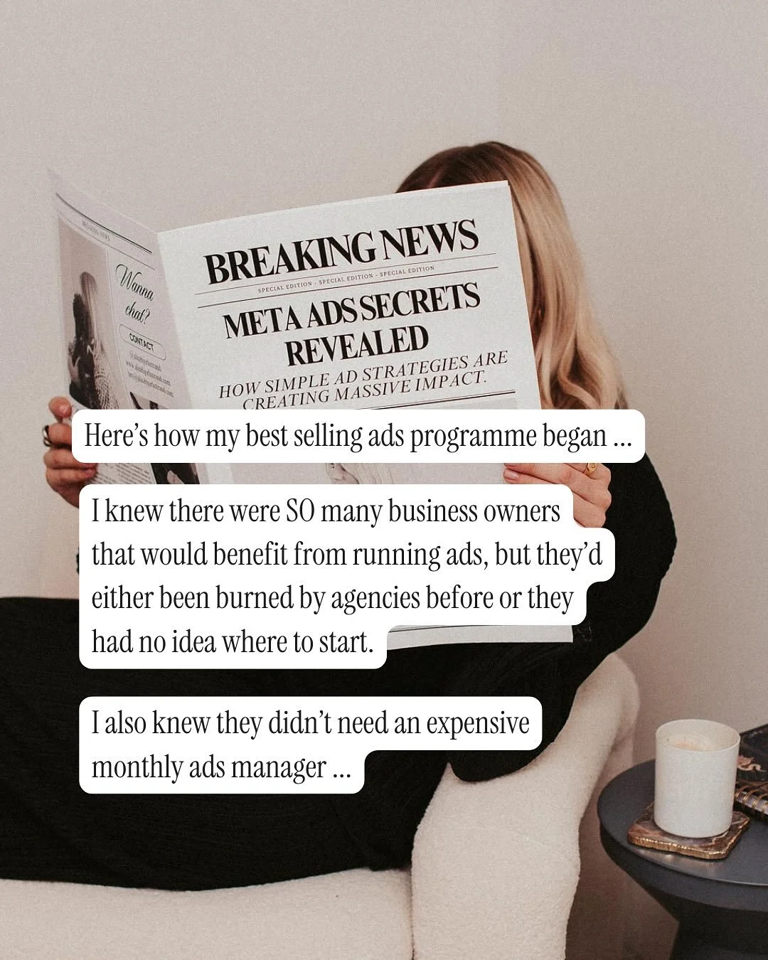 From what started as a short Loom recording that I shared in @cominguproses.co programme, is now a full blown strategic system that almost 70 people use in their business 🥹

I noticed that service providers don&rsquo;t need a monthly ads manager - y