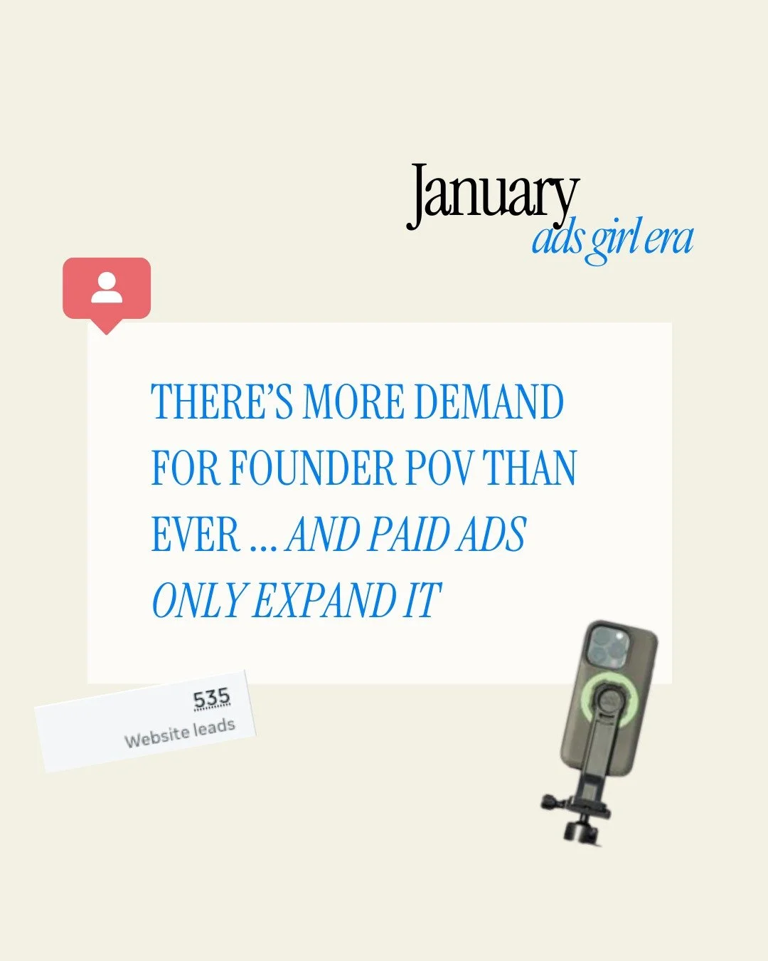 I'm SO excited about this shift in the ads space ...

People want to buy from founders with stories, frameworks, opinions, and lived experience&hellip; not faceless graphics or generic messaging. And I am SO here for this.

It doesn't mean you need t