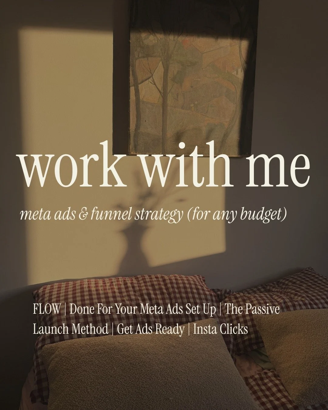 My methods of using Meta (Facebook &amp; Instagram) ads help me and my clients get daily leads, daily sales, daily new followers on instagram and build up a warm audience of buyers ... all on autopilot. So here's how we can work together 👀

Head to 