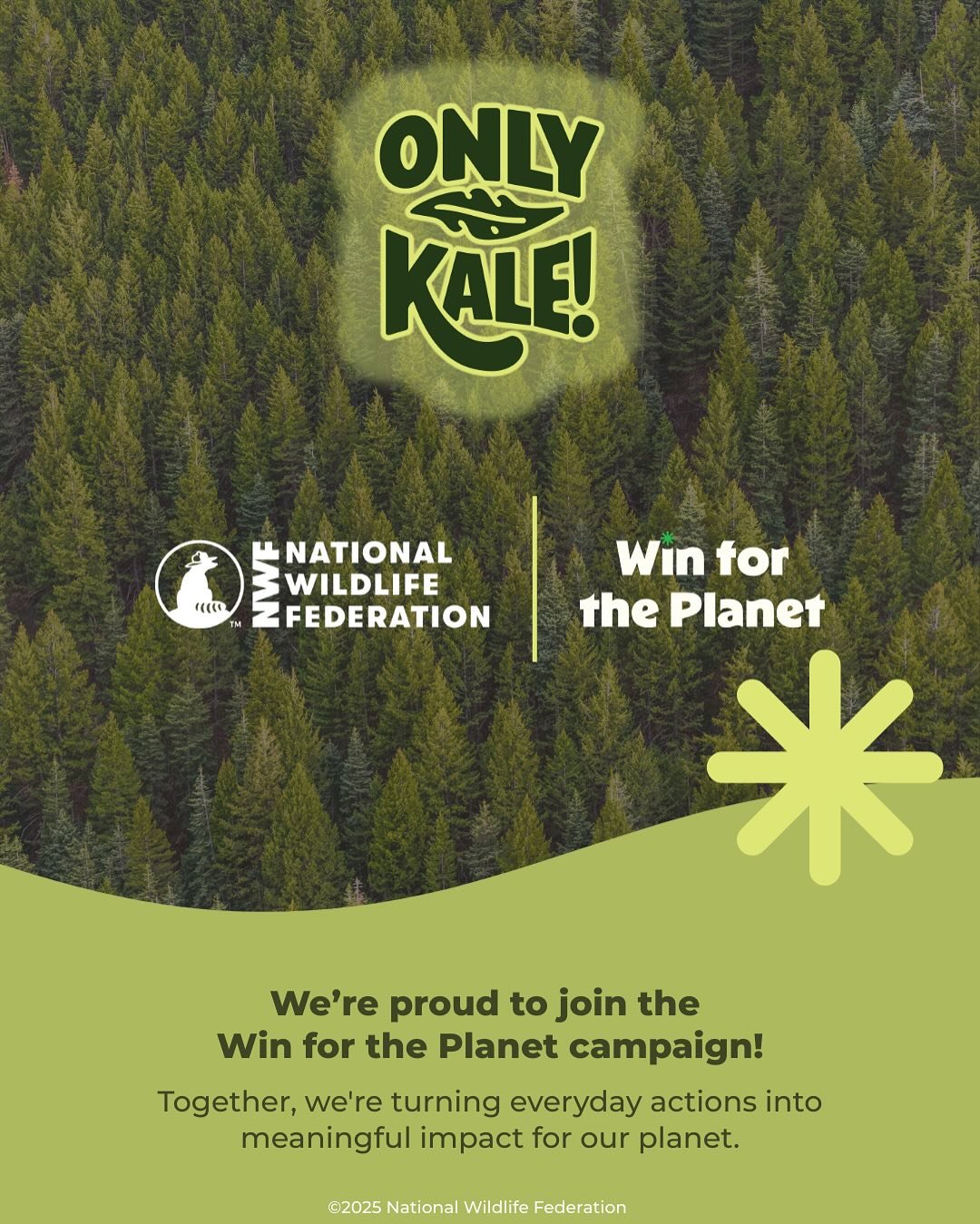 BIG NEWS! 

OnlyKale has teamed up with the National Wildlife Federation for a wild summer giveaway!  Enter for your chance to win $5,000 now through August! 

Eat green, live clean, and support wildlife while you&rsquo;re at it.
Tap the link in bio 