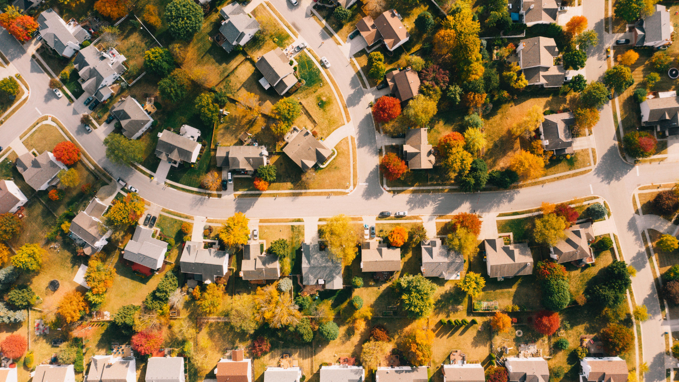 Aerial view of a residential neighbourhood in the GTA