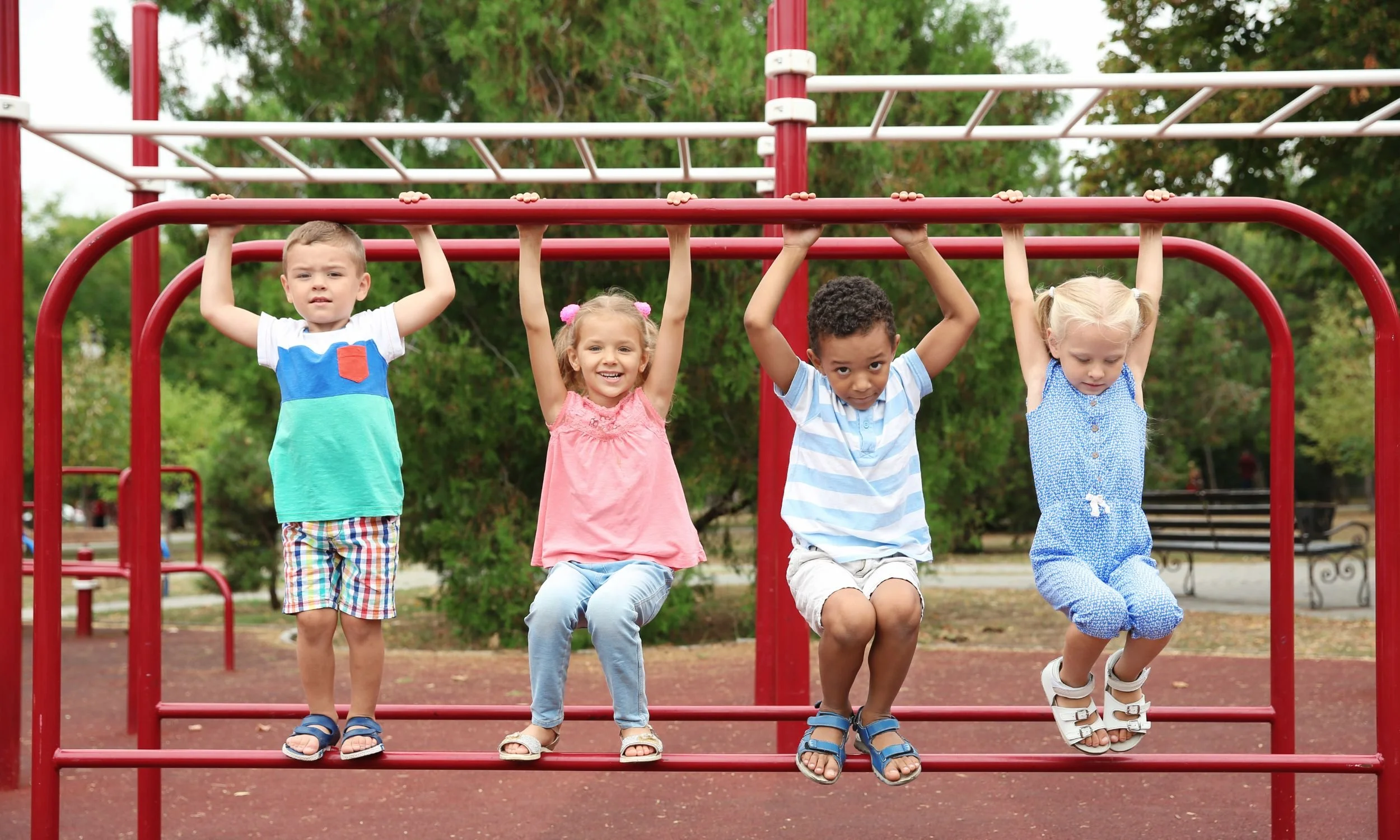 Four children at a playground.
