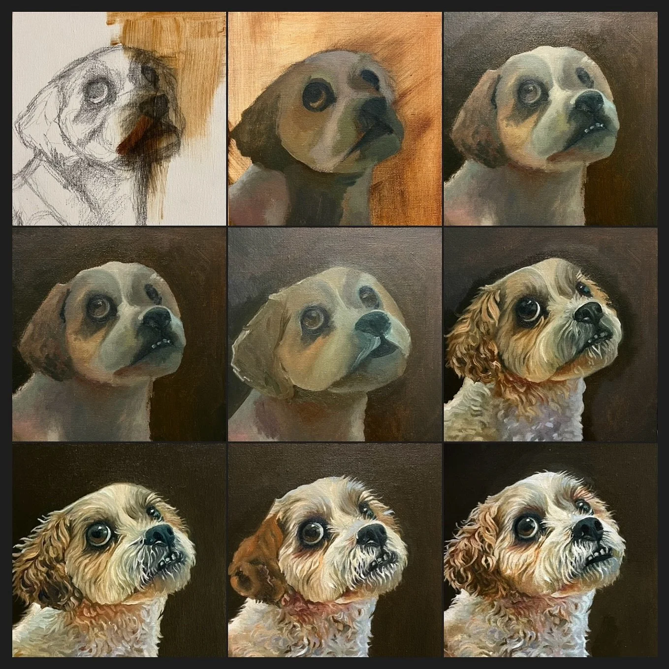 Here are the progress photos of an oil painting I did back in February. This was completed over the course of 3 days!