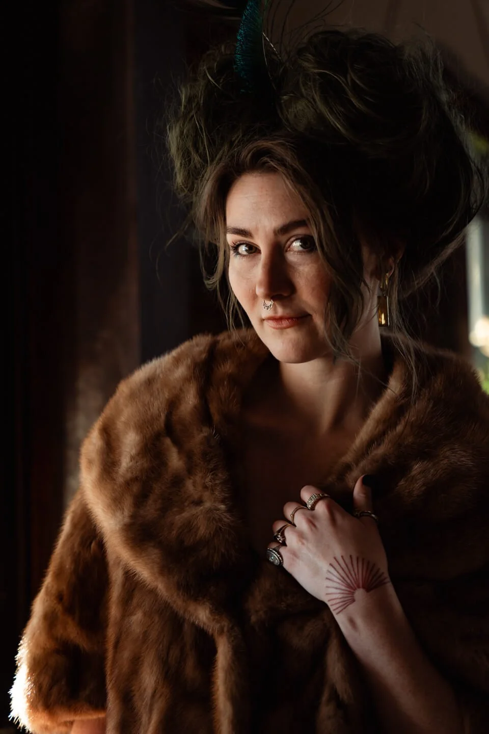 Vintage portrait and Oakland Cottage in Asheville, NC. Luxury portrait by Asheville Elevated Photography.