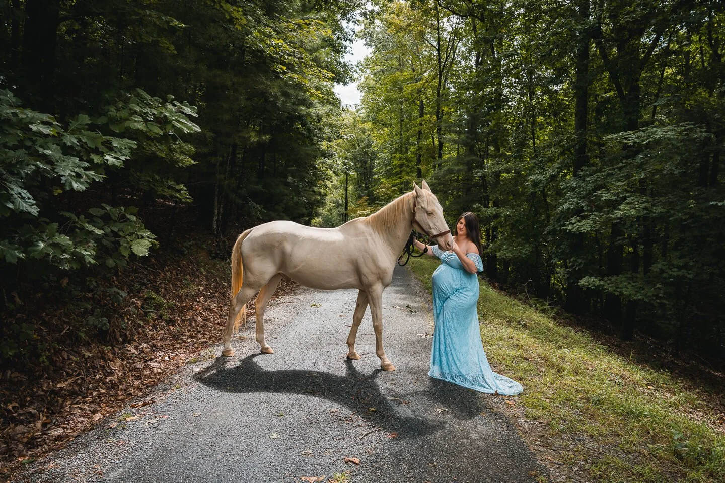 Equestrian photography meets maternity photography in Asheville NC with Asheville Elevated Photography.