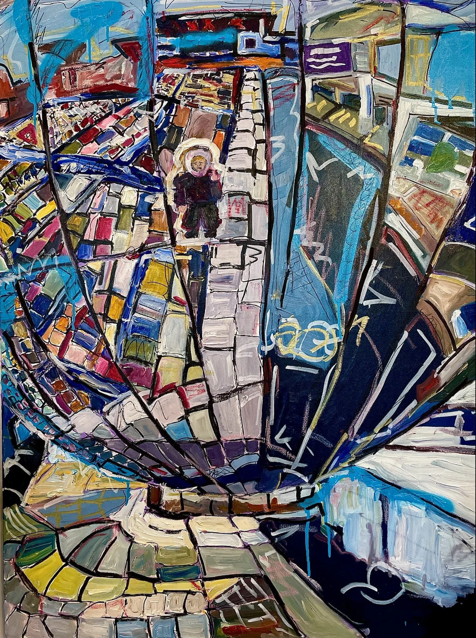 self portrait in bristol (2025)
oil, marker and spray paint on canvas
40" x 30"
$450