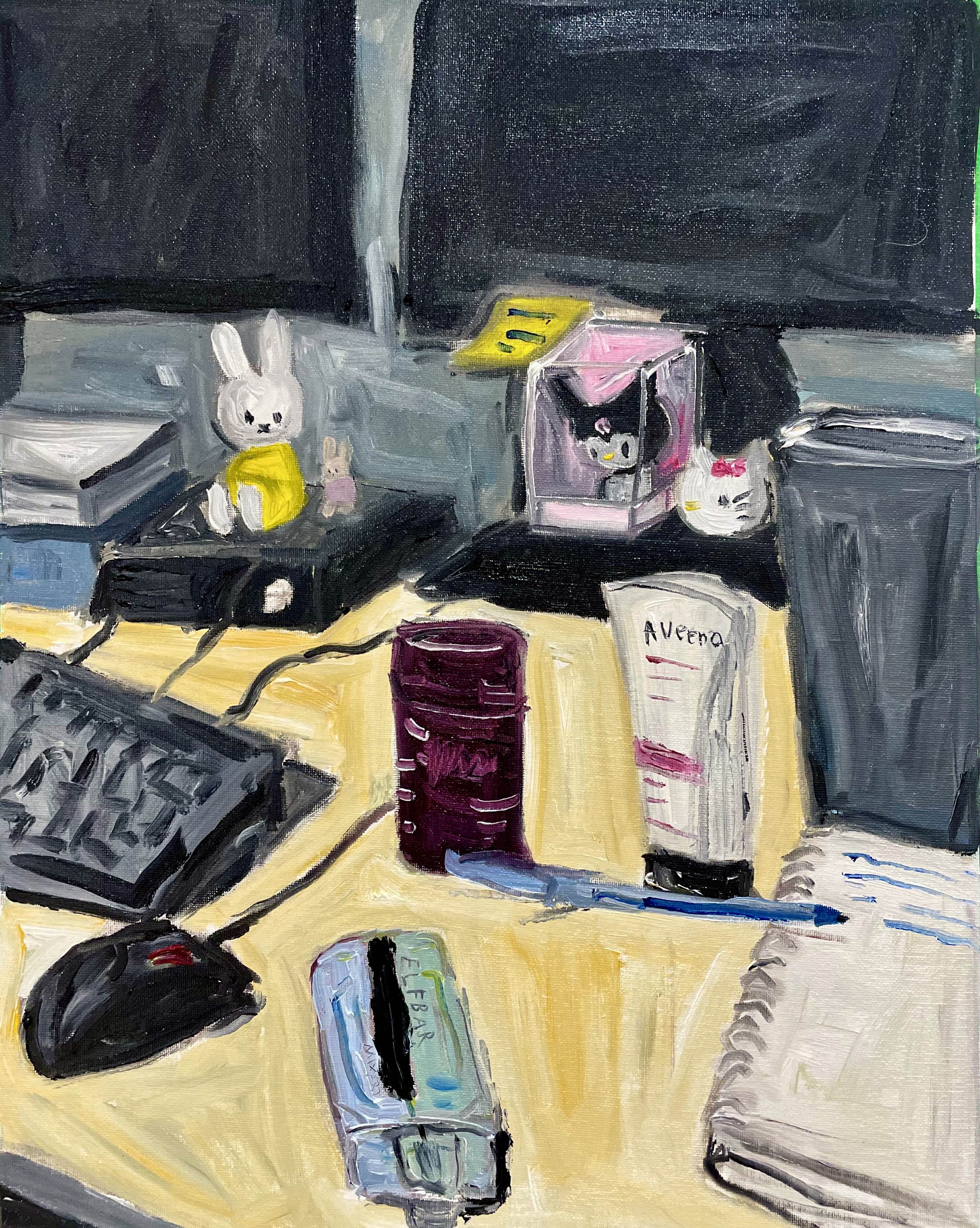desk of a very serious business person (2025)
oil on canvas
20" x 16"
(sold)
