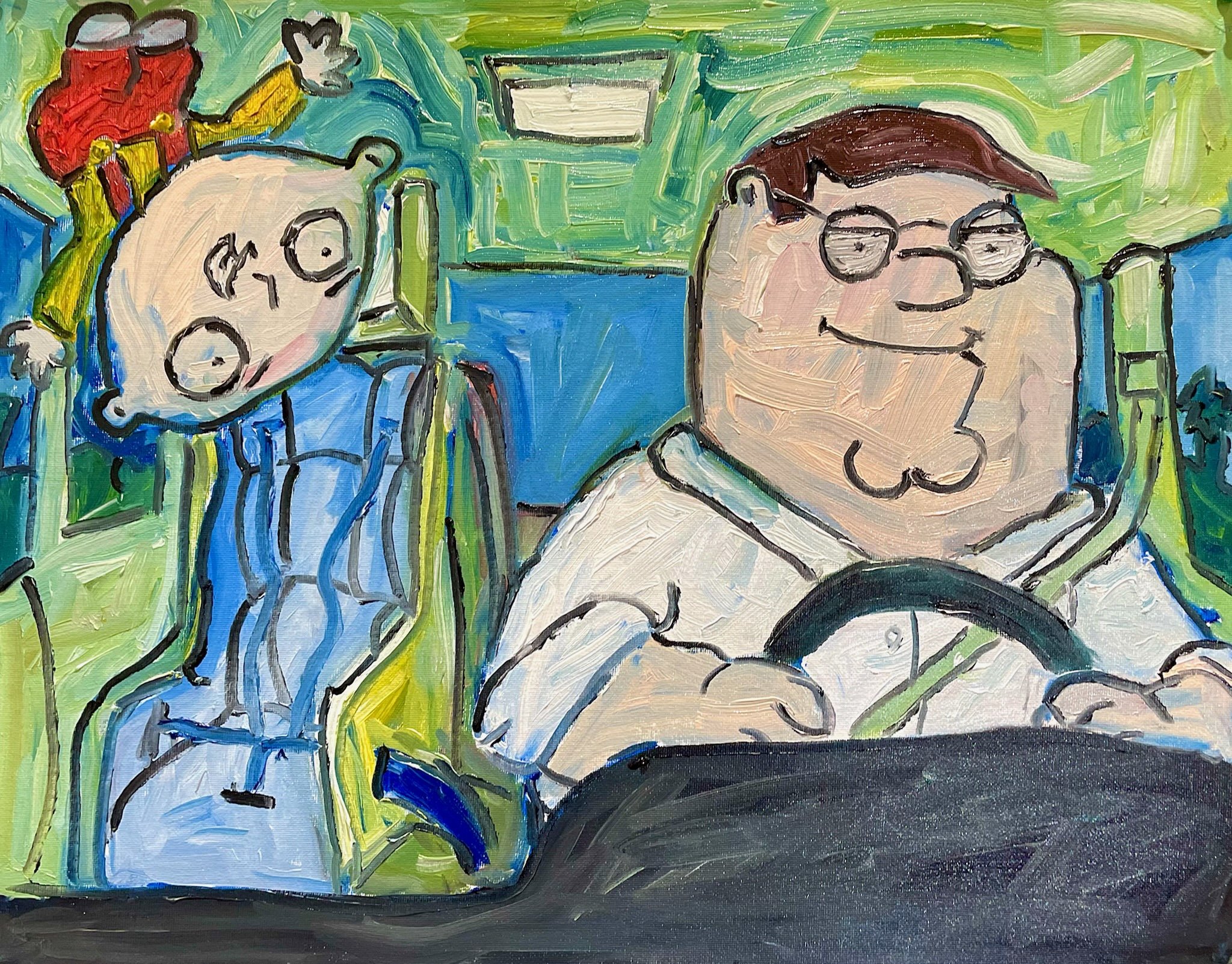 stewie wants to go to disneyland (2025)
oil on canvas
16" x 20"
(sold)