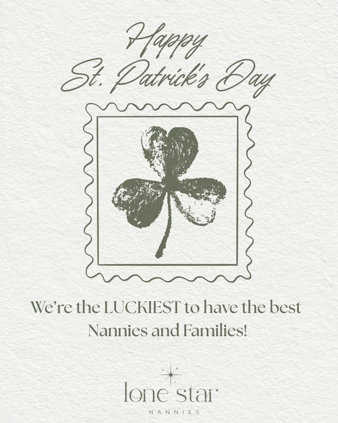 🍀 🍀 🍀 🍀 🍀 🍀 🍀 🍀 🍀 🍀
We&rsquo;re feeling extra lucky this St. Patrick&rsquo;s Day! 

Not because we found a pot of gold&hellip; 
but because we get to work with the 
most incredible families and nannies 
every single day. 🌈

To the caregive