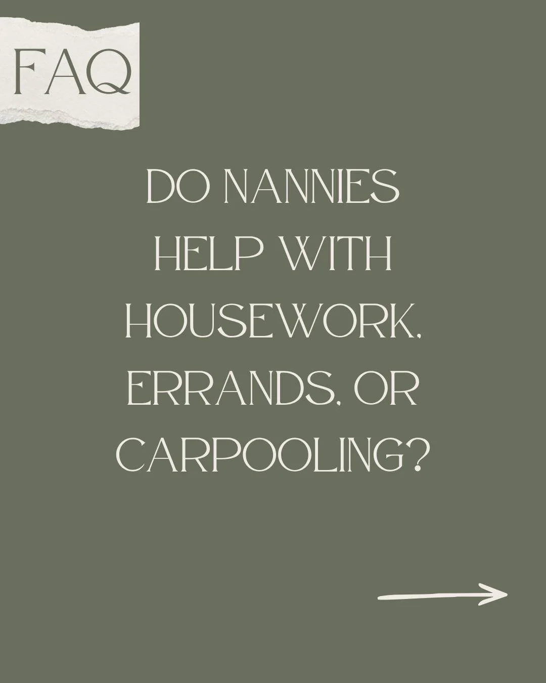 ❓FAQ Friday❓
Do nannies help with things like: 
housework, errands, or carpooling? 👀

This is one of the most common 
questions we get..
and the answer is a little more nuanced 
than a simple yes or no 💛

Nannies are primarily there for your childr